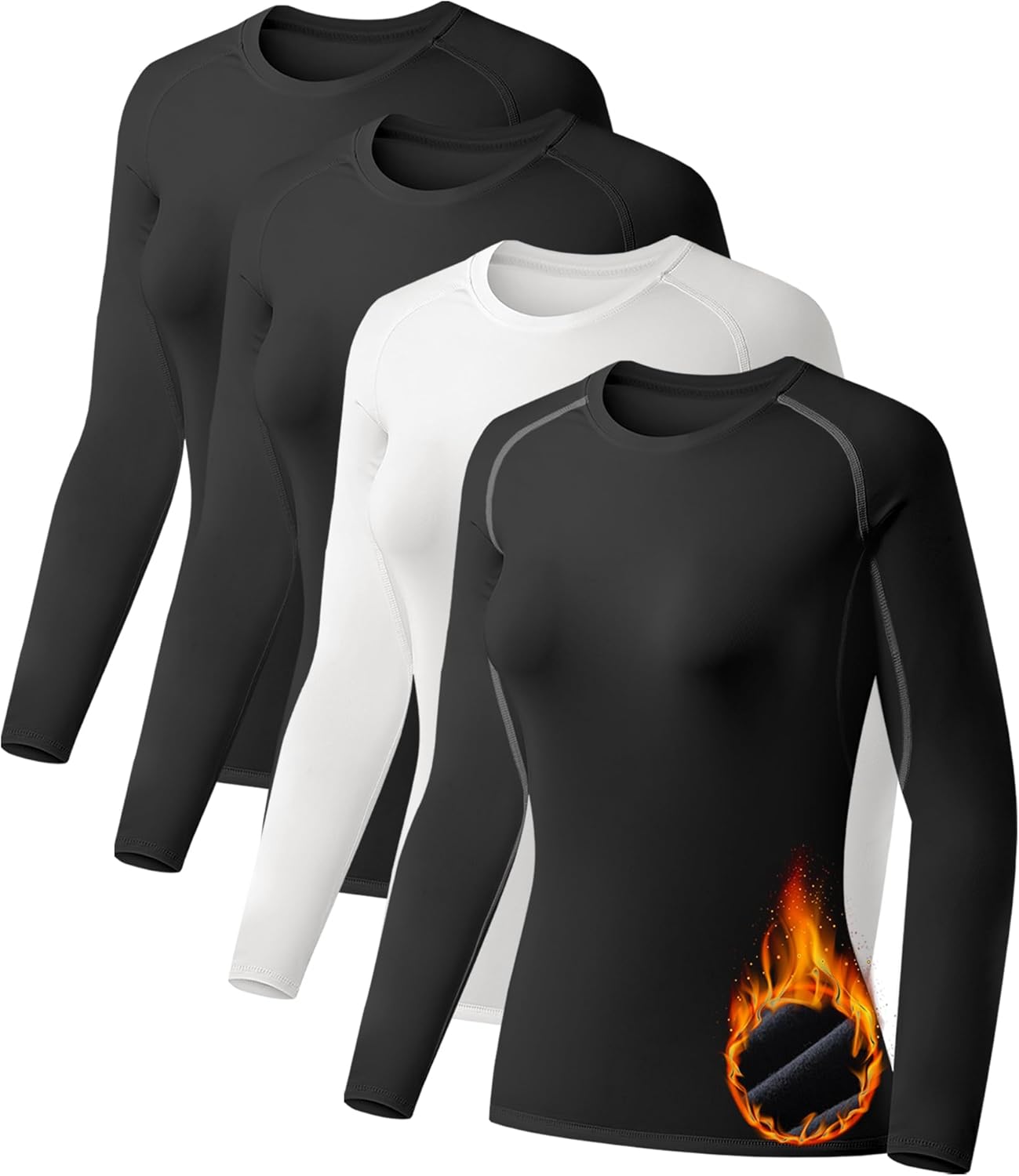 TELALEO 4 Pack Women's Thermal Shirts